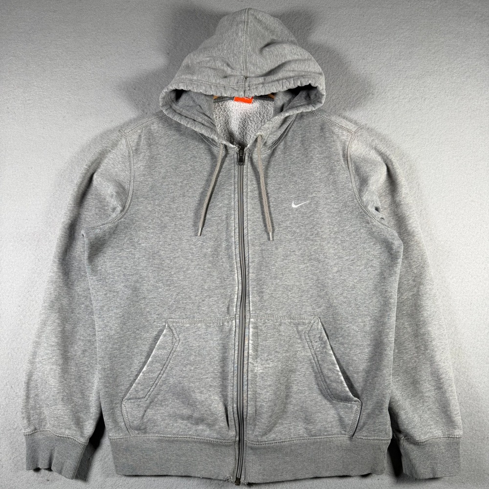 Nike Athletic Dept Mens Gray Full Zip Hoodie Sweatshirt 341573-063 Size M Y2K